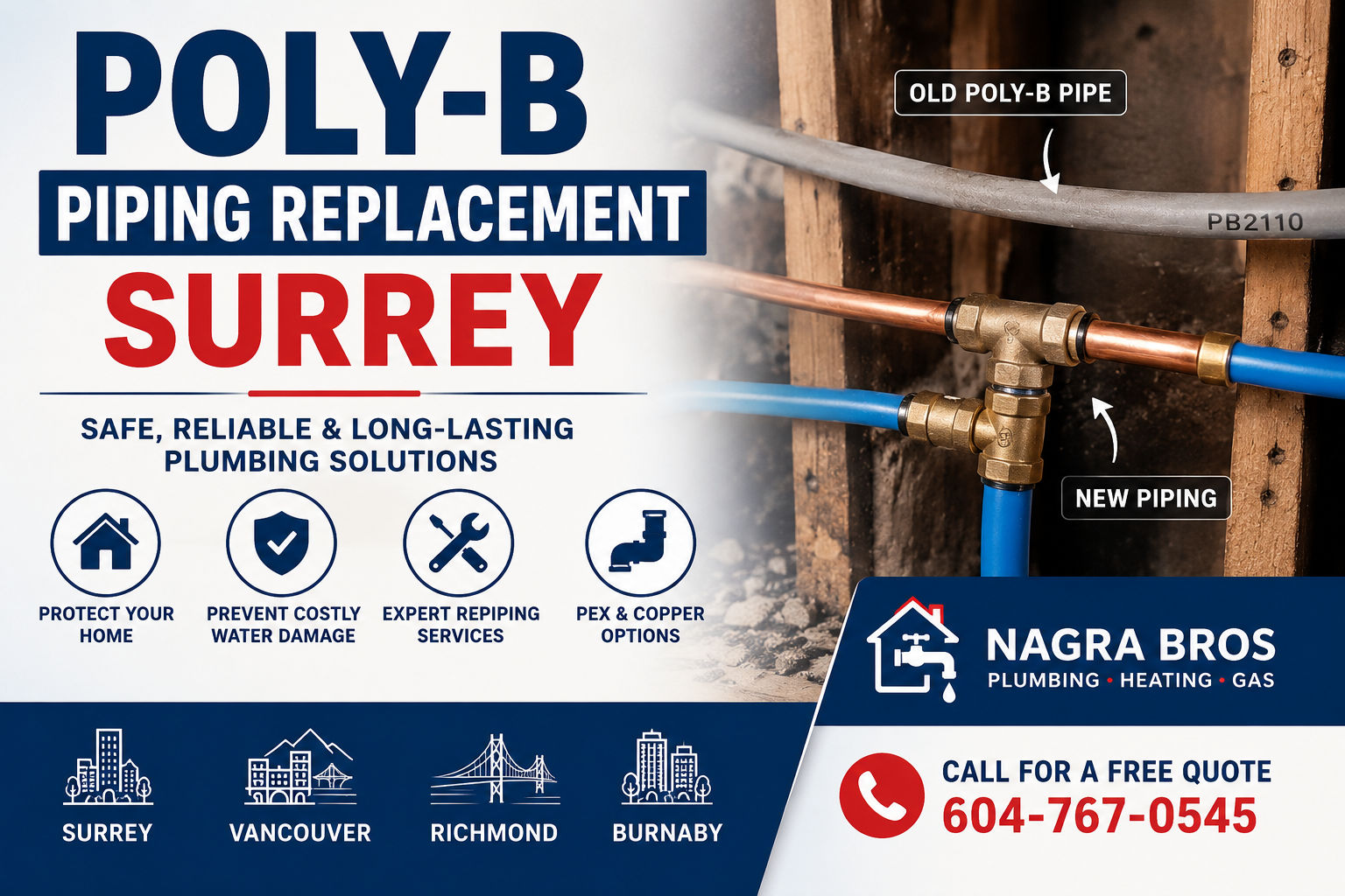 Poly-B Piping Replacement Surrey | Nagra Bros Plumbing